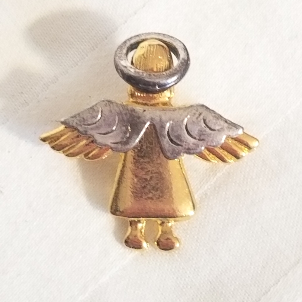 Gold Silver Angel Brooch